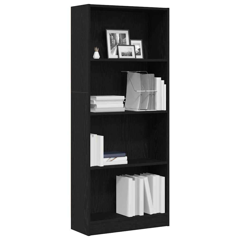 vidaXL Półka na książki Czarny Dąb 60 x 24 x 143 cm