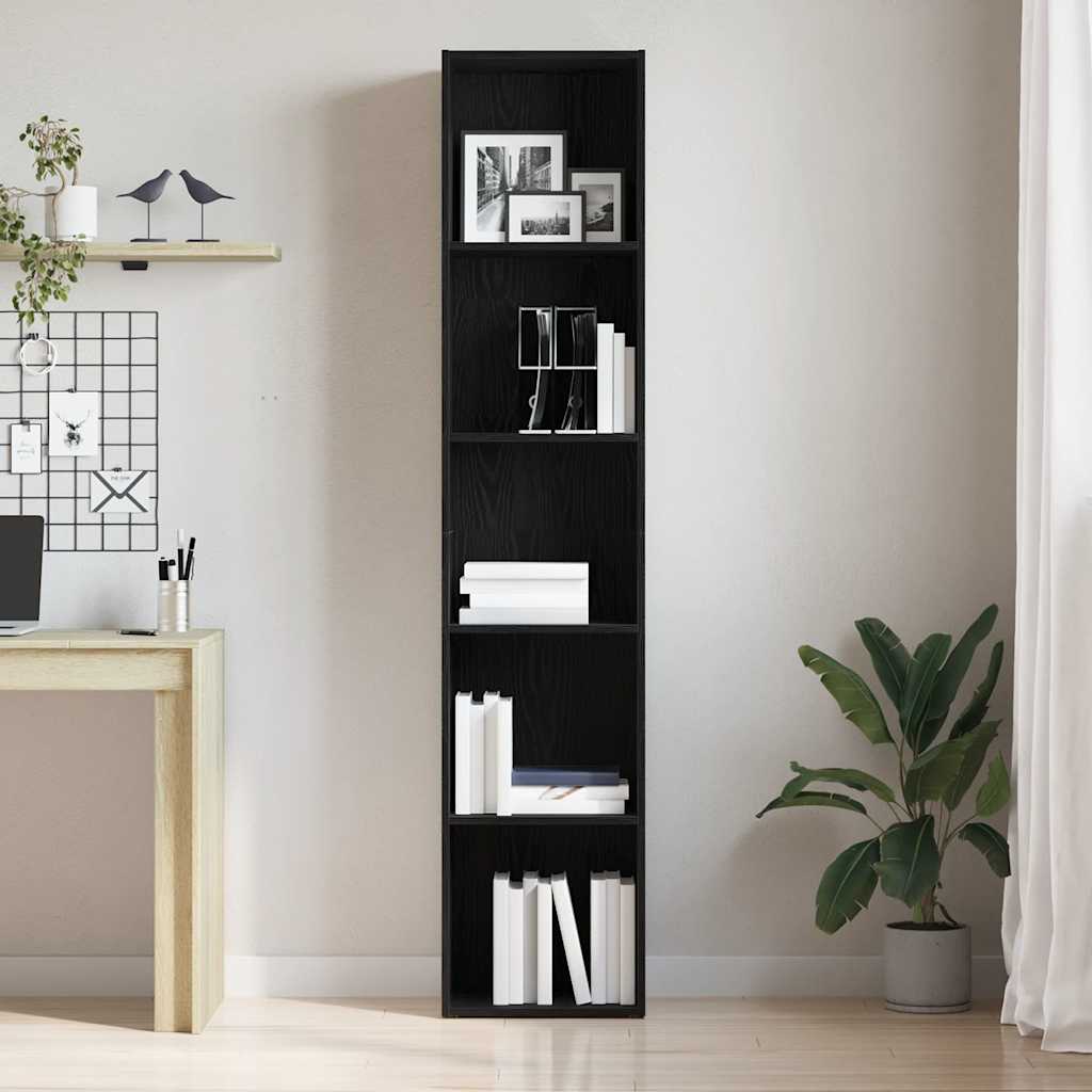 vidaXL Regał na książki Czarny dąb 40x30x189 cm Drewno konstrukcyjne