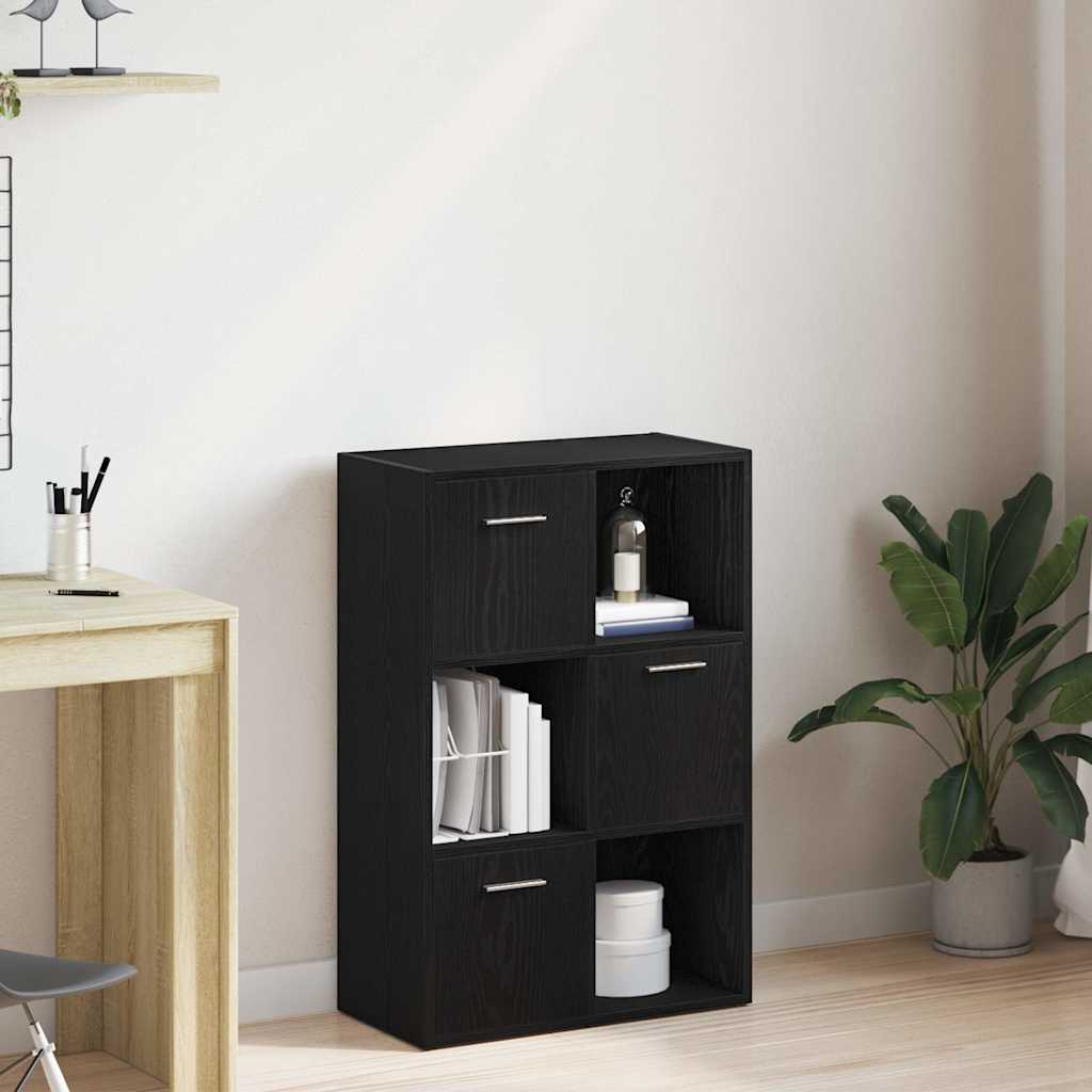 vidaXL Regał na książki/parawan, czarny dąb, 60,5x30x90 cm, drewno klejone