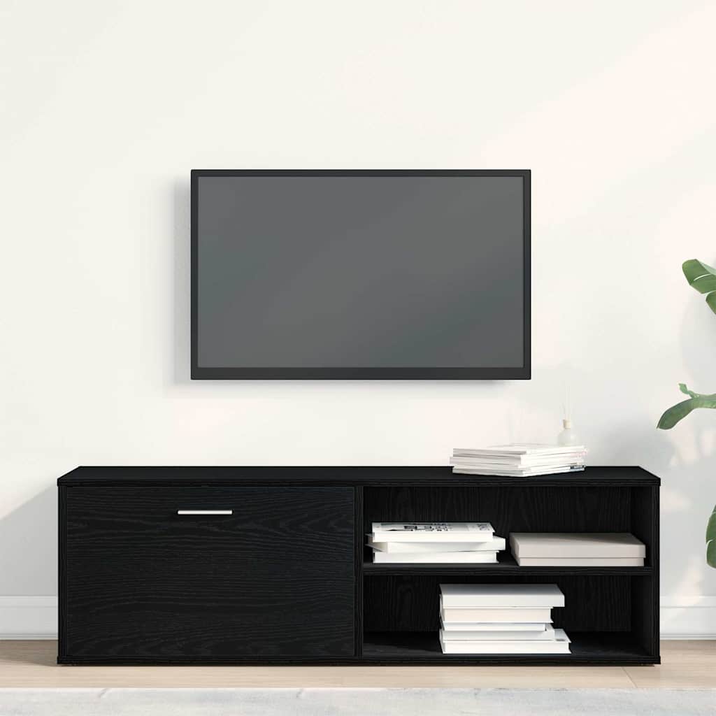 vidaXL Szafka RTV Czarny Dąb 120x34x37 cm Drewno klejone