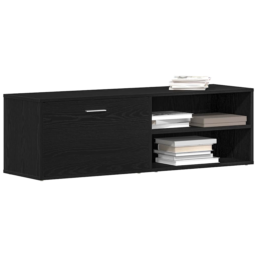 vidaXL Szafka RTV Czarny Dąb 120x34x37 cm Drewno klejone