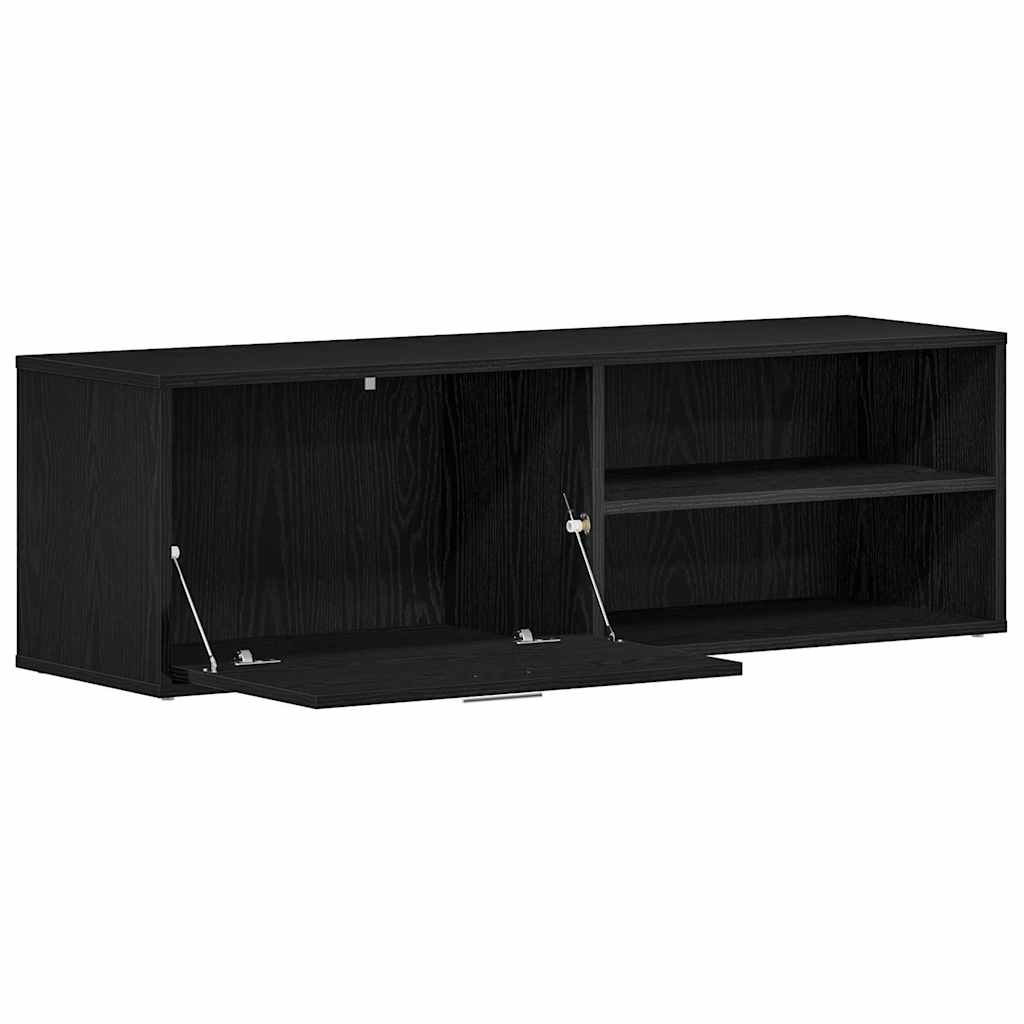 vidaXL Szafka RTV Czarny Dąb 120x34x37 cm Drewno klejone