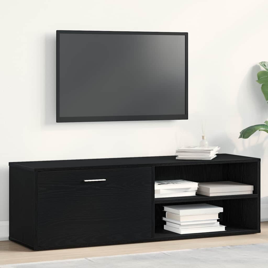 vidaXL Szafka RTV Czarny Dąb 120x34x37 cm Drewno klejone
