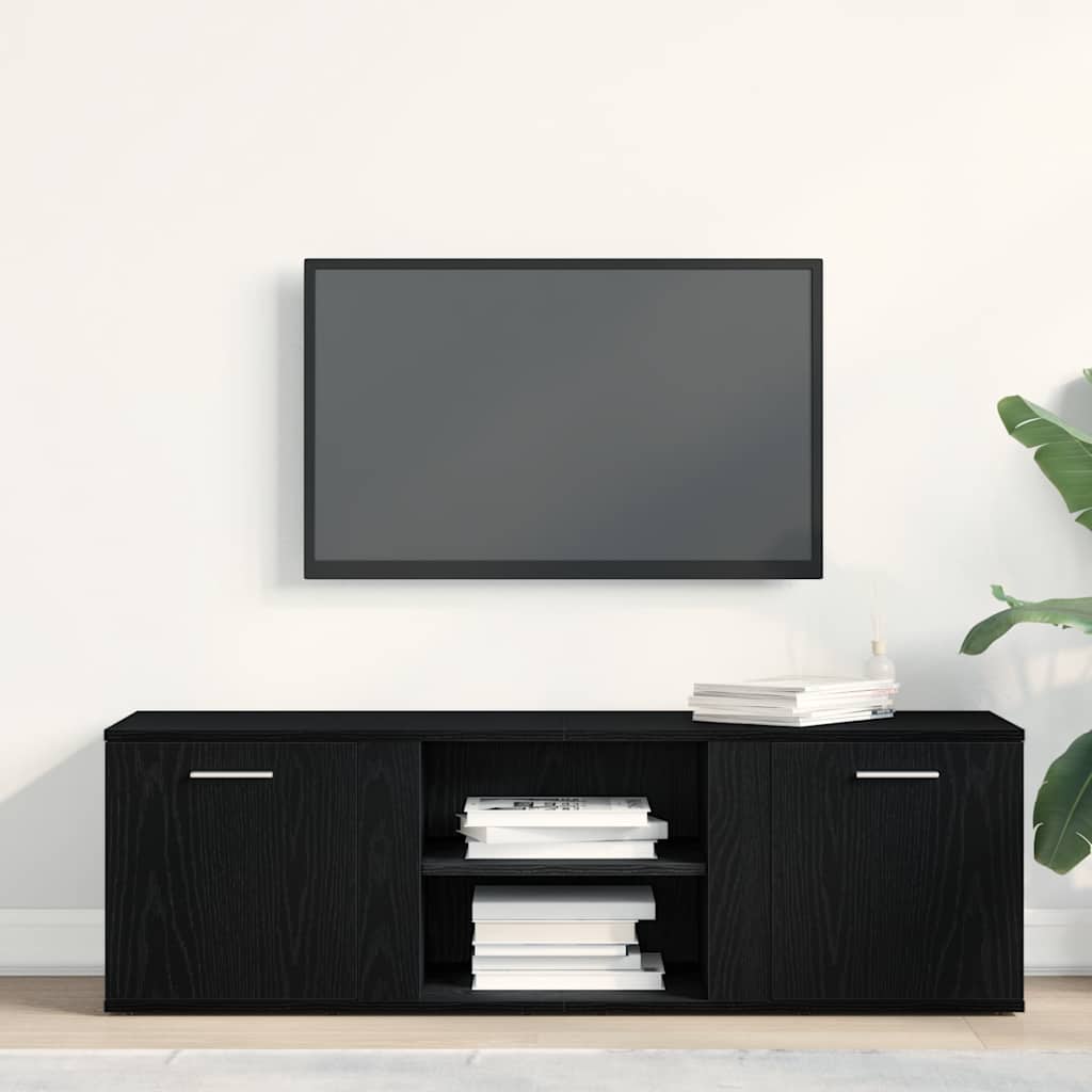 vidaXL Szafka RTV Czarny Dąb 120x34x37 cm Drewno klejone