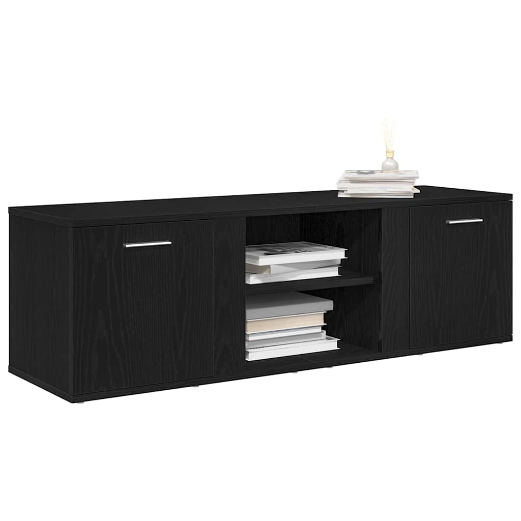 vidaXL Szafka RTV Czarny Dąb 120x34x37 cm Drewno klejone