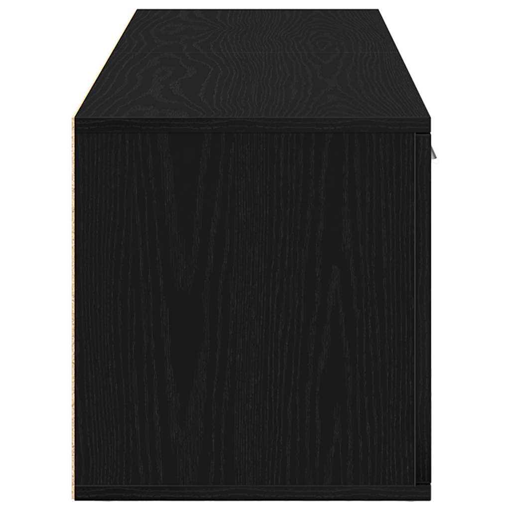 vidaXL Szafka RTV Czarny Dąb 120x34x37 cm Drewno klejone