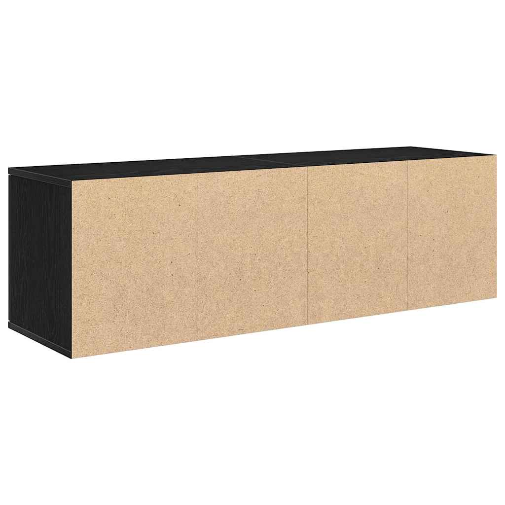 vidaXL Szafka RTV Czarny Dąb 120x34x37 cm Drewno klejone
