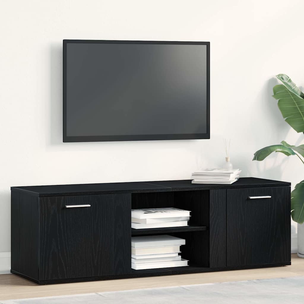 vidaXL Szafka RTV Czarny Dąb 120x34x37 cm Drewno klejone