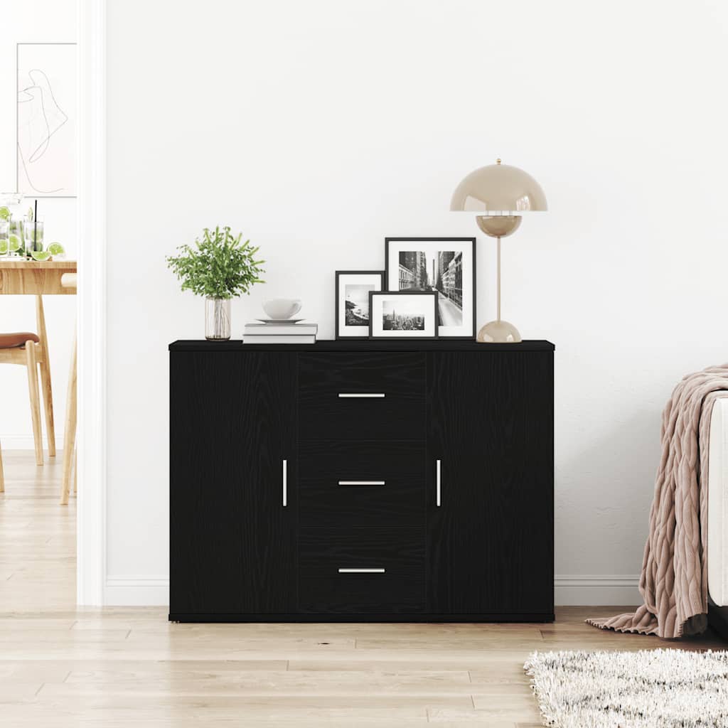 vidaXL Szafka, czarny dąb, 91x29,5x65 cm, materiał drewnopochodny