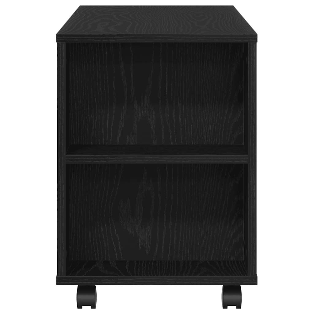 vidaXL Szafka pod TV z kółkami, czarny dąb, 102x34,5x43 cm