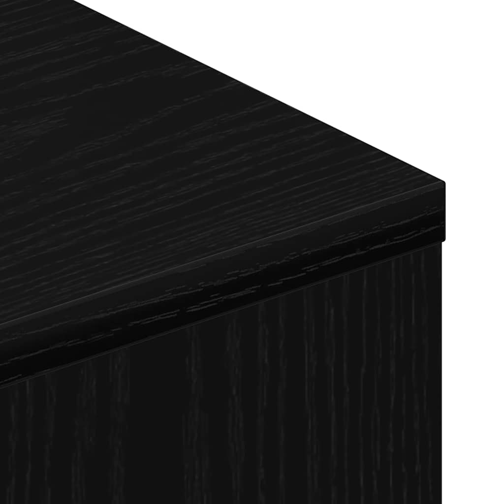 vidaXL Szafka pod TV z kółkami, czarny dąb, 102x34,5x43 cm