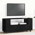 vidaXL Szafka pod TV z kółkami, czarny dąb, 102x34,5x43 cm
