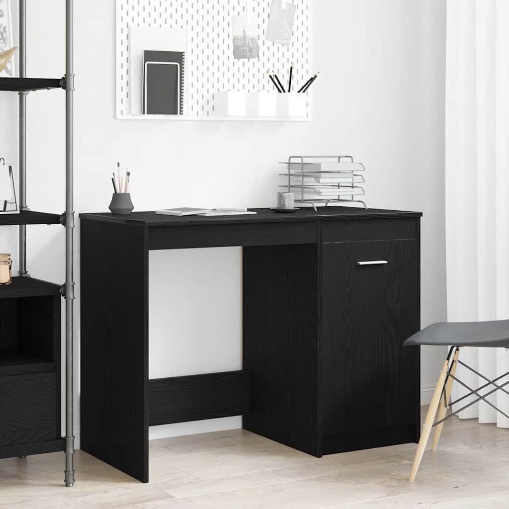 vidaXL Biurko Czarny Dąb 100 x 50 x 76 cm Materiał drewnopochodny