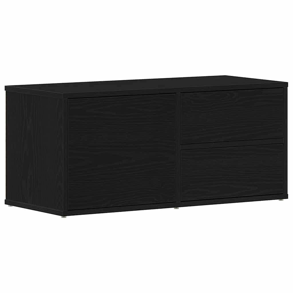 vidaXL Szafka pod telewizor z szufladą Czarny Dąb 80 x 34 x 36 cm