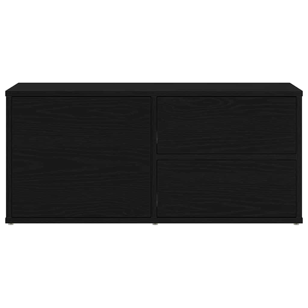 vidaXL Szafka pod telewizor z szufladą Czarny Dąb 80 x 34 x 36 cm