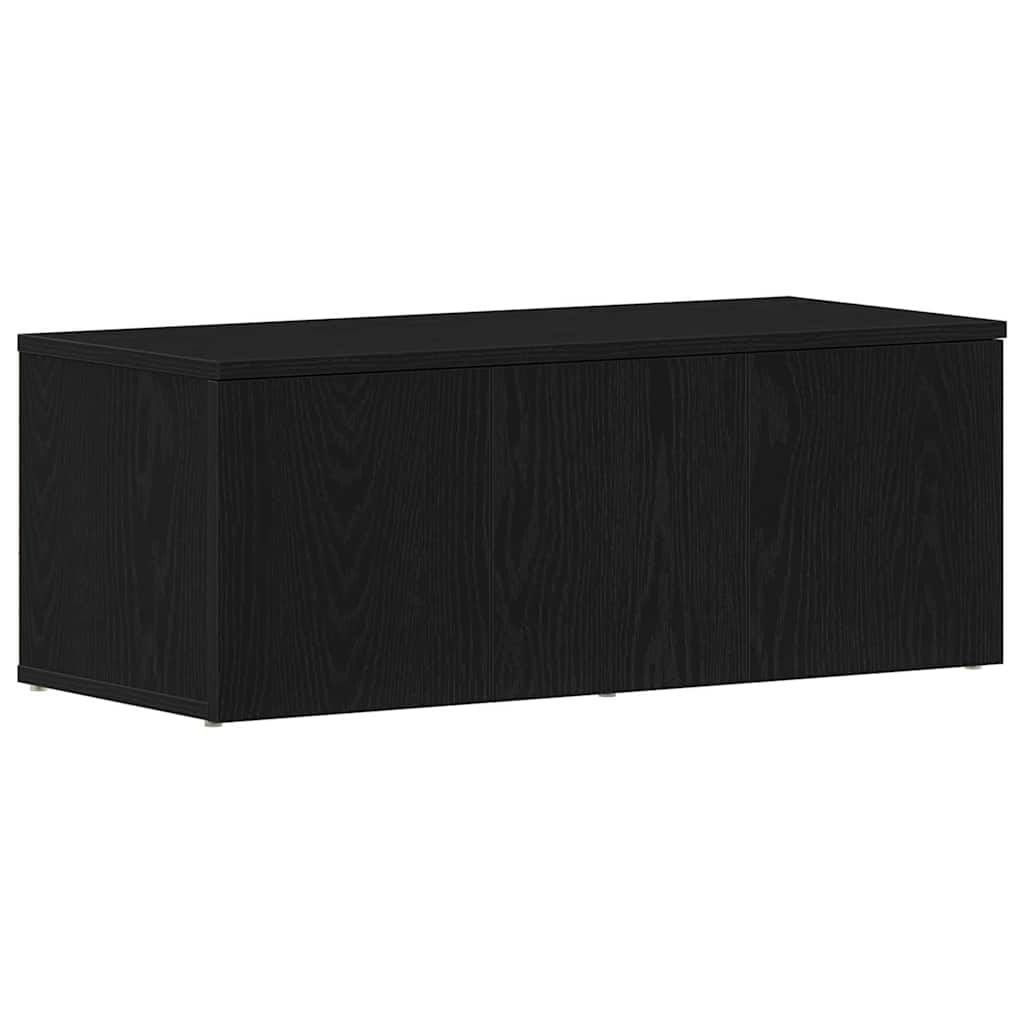 vidaXL Szafka pod telewizor z szufladą Czarny Dąb 80x34x30 cm