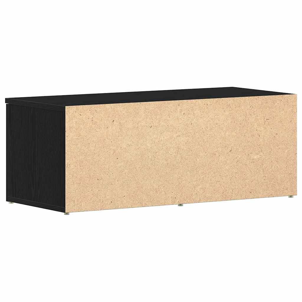 vidaXL Szafka pod telewizor z szufladą Czarny Dąb 80x34x30 cm