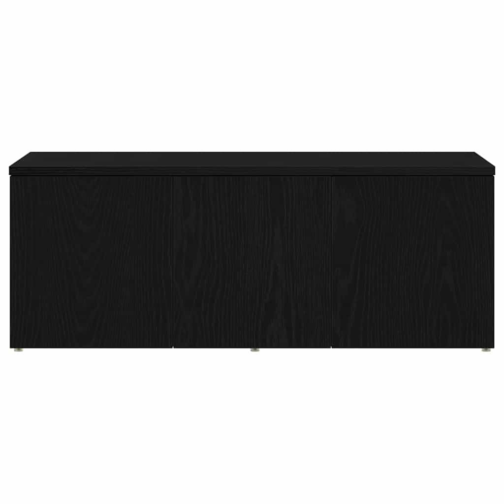 vidaXL Szafka pod telewizor z szufladą Czarny Dąb 80x34x30 cm