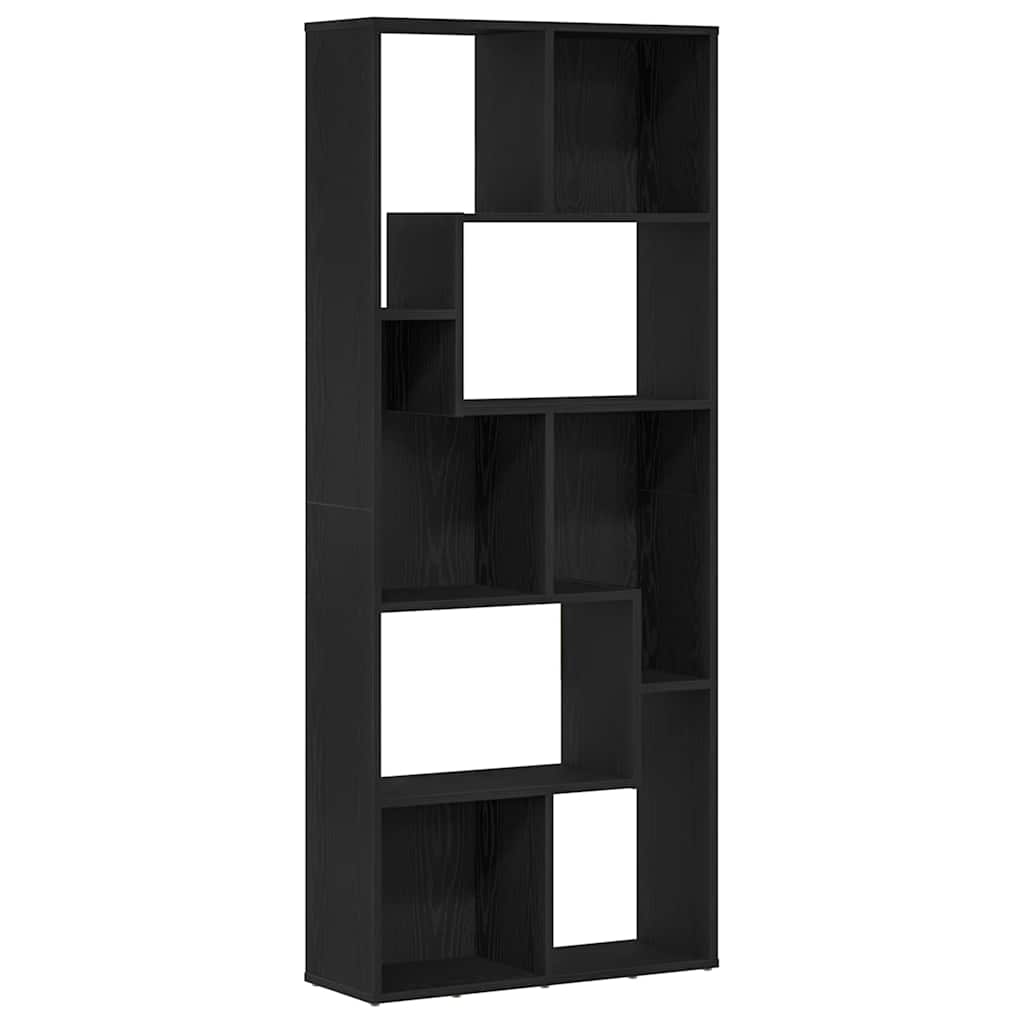 vidaXL Regał, czarny dąb, 67x24x161 cm, materiał drewnopochodny