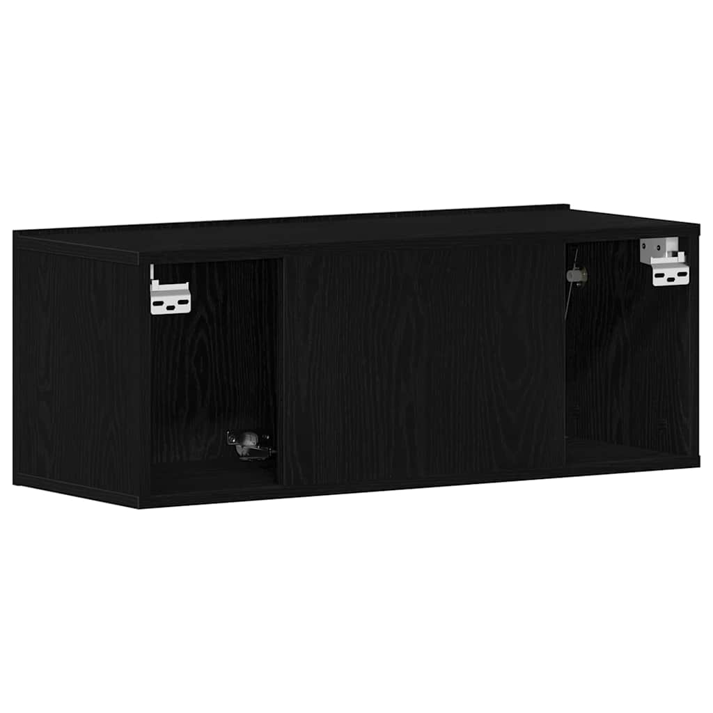 vidaXL Szafka pod telewizor Czarny Dąb 80 x 30 x 30 cm