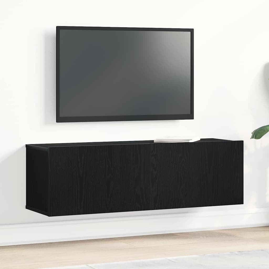 vidaXL Szafka pod telewizor Czarny Dąb 100 x 30 x 30 cm