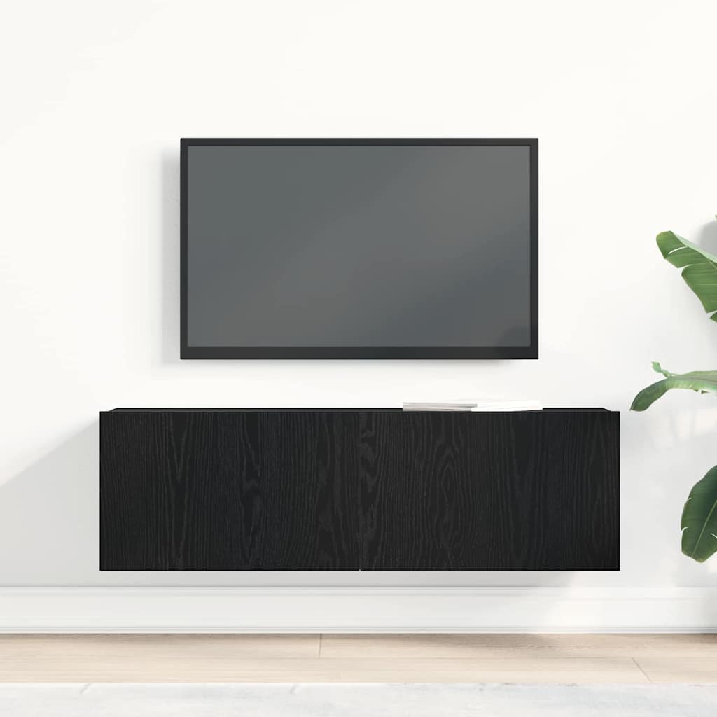vidaXL Szafka pod telewizor Czarny Dąb 100 x 30 x 30 cm