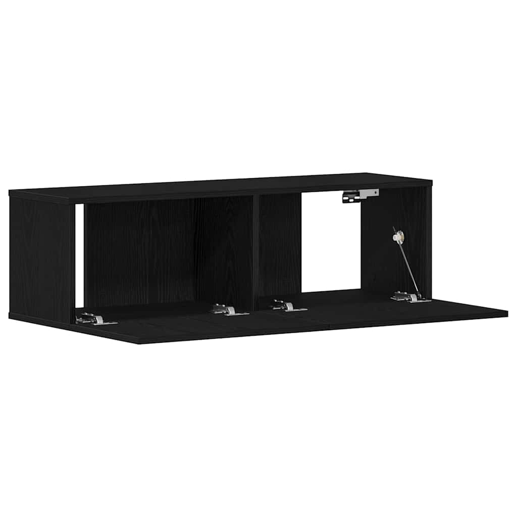 vidaXL Szafka pod telewizor Czarny Dąb 100 x 30 x 30 cm