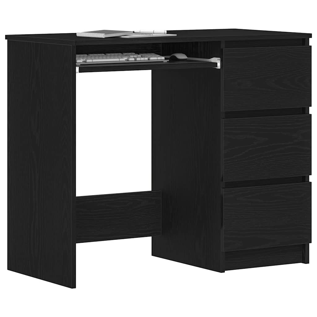 vidaXL Biurko Czarny Dąb 90x45x76 cm Drewno klejone