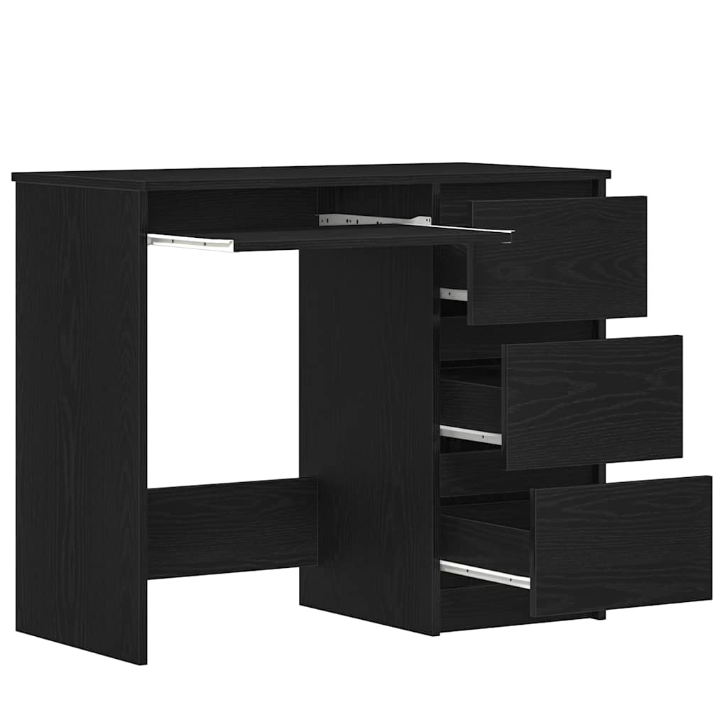 vidaXL Biurko Czarny Dąb 90x45x76 cm Drewno klejone