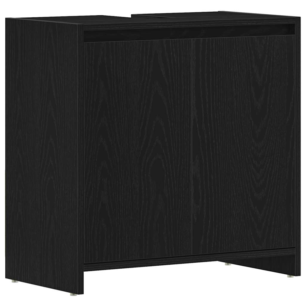 vidaXL Szafka łazienkowa czarny dąb 60x33x60 cm Drewno klejone