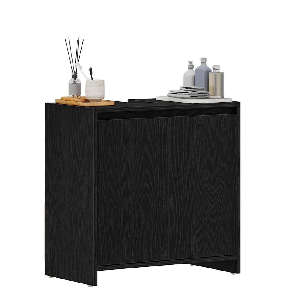 vidaXL Szafka łazienkowa czarny dąb 60x33x60 cm Drewno klejone