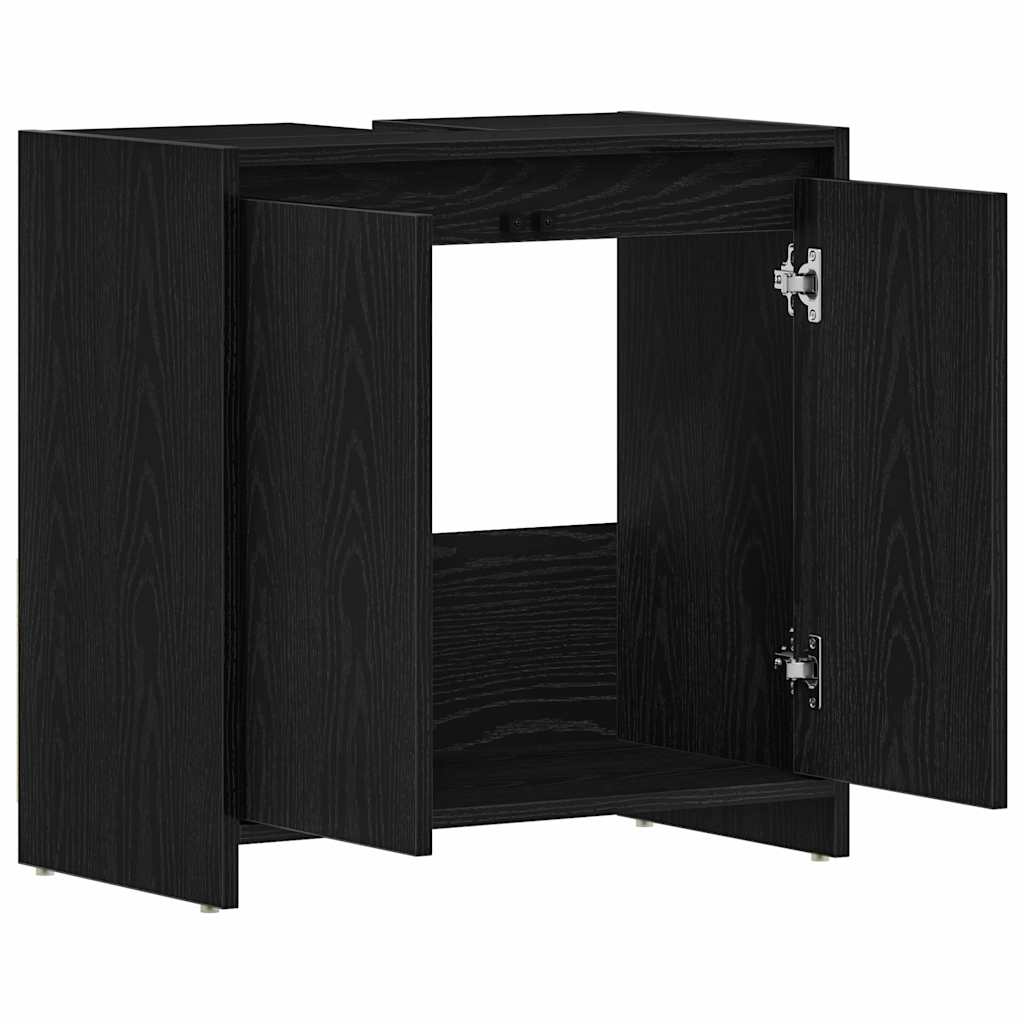 vidaXL Szafka łazienkowa czarny dąb 60x33x60 cm Drewno klejone