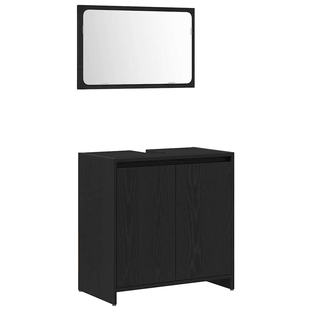 vidaXL Szafka Łazienkowa z przechowywaniem Czarny Dąb 60 x 33 x 60 cm