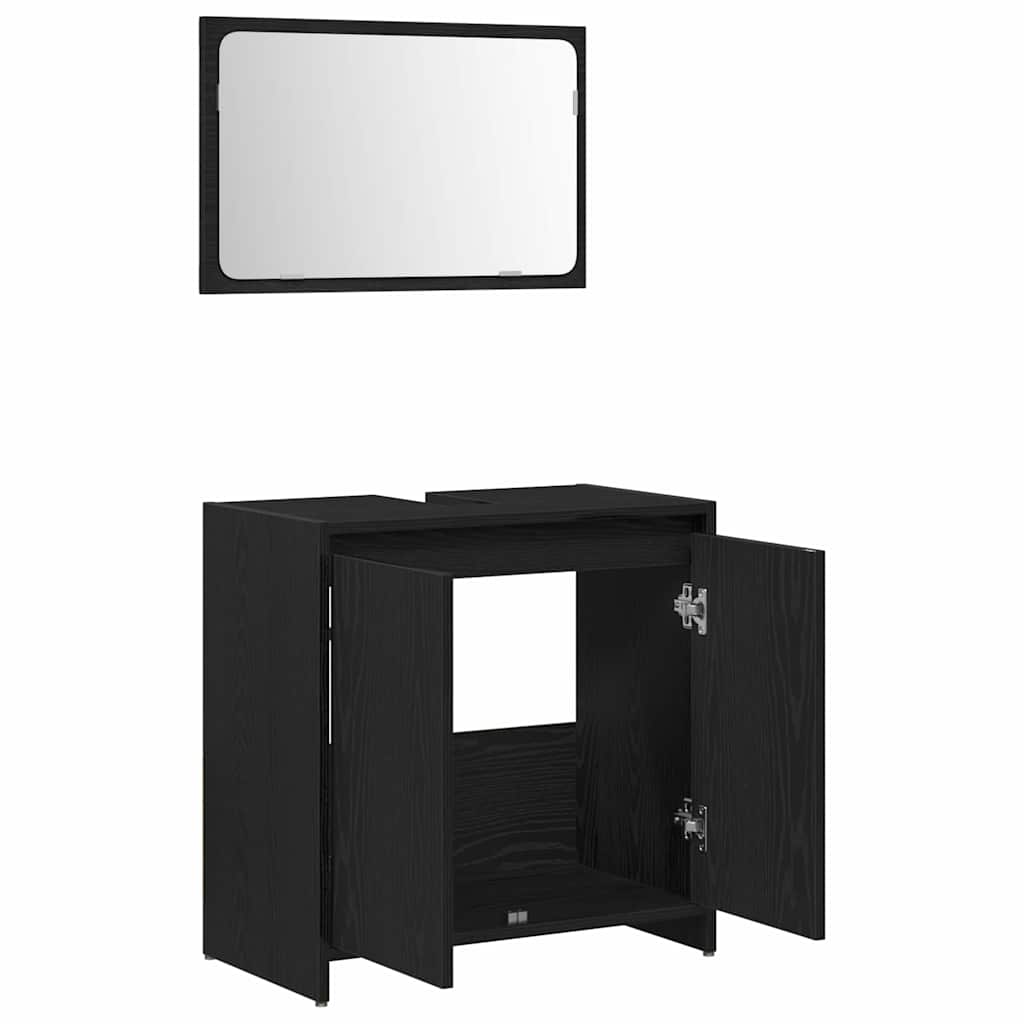 vidaXL Szafka Łazienkowa z przechowywaniem Czarny Dąb 60 x 33 x 60 cm
