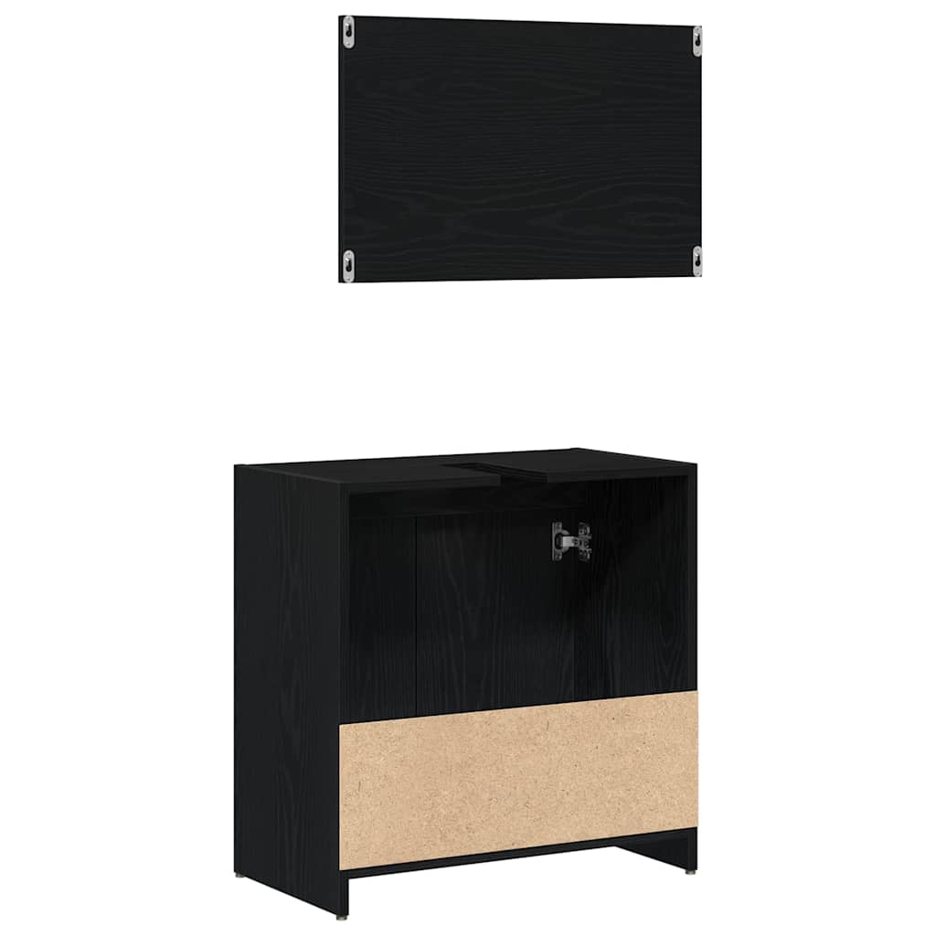 vidaXL Szafka Łazienkowa z przechowywaniem Czarny Dąb 60 x 33 x 60 cm