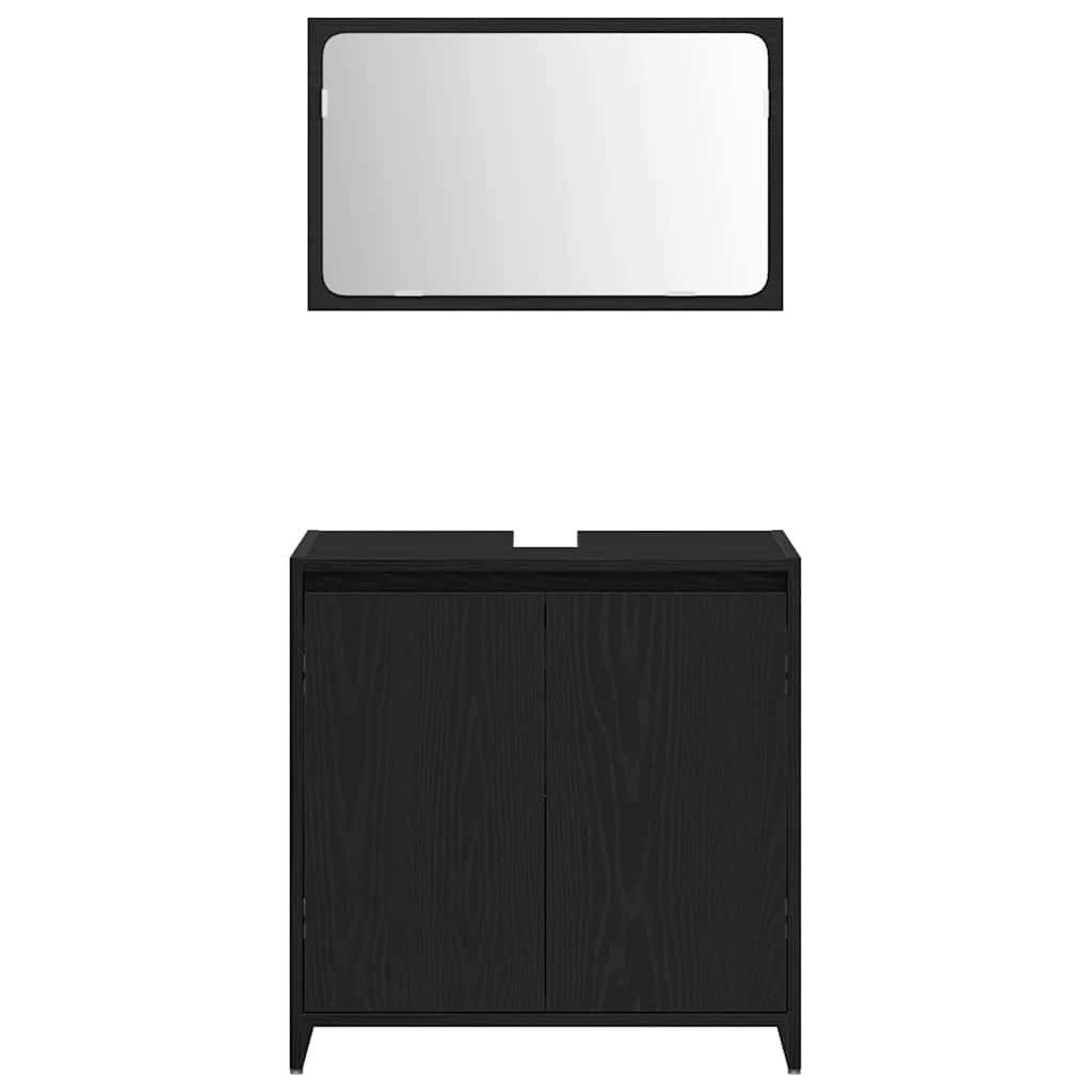 vidaXL Szafka Łazienkowa z przechowywaniem Czarny Dąb 60 x 33 x 60 cm
