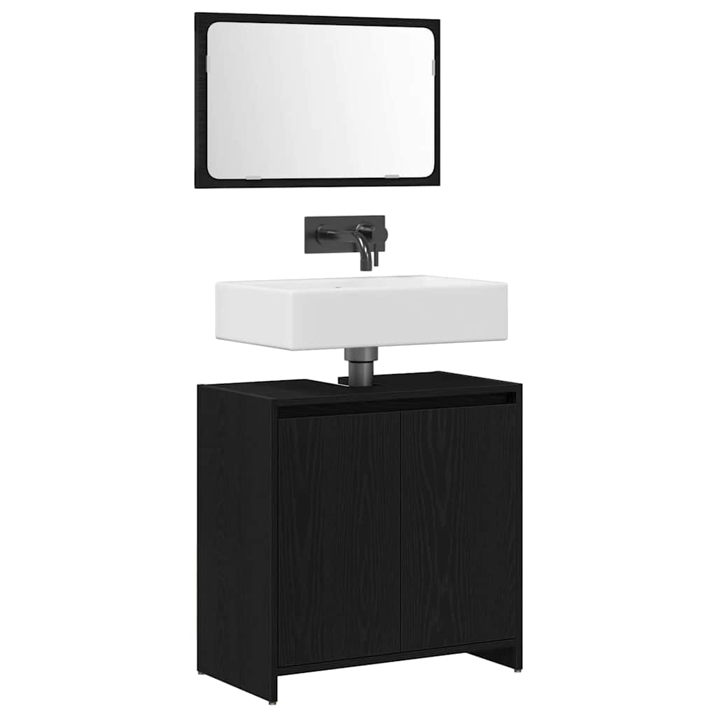 vidaXL Szafka Łazienkowa z przechowywaniem Czarny Dąb 60 x 33 x 60 cm
