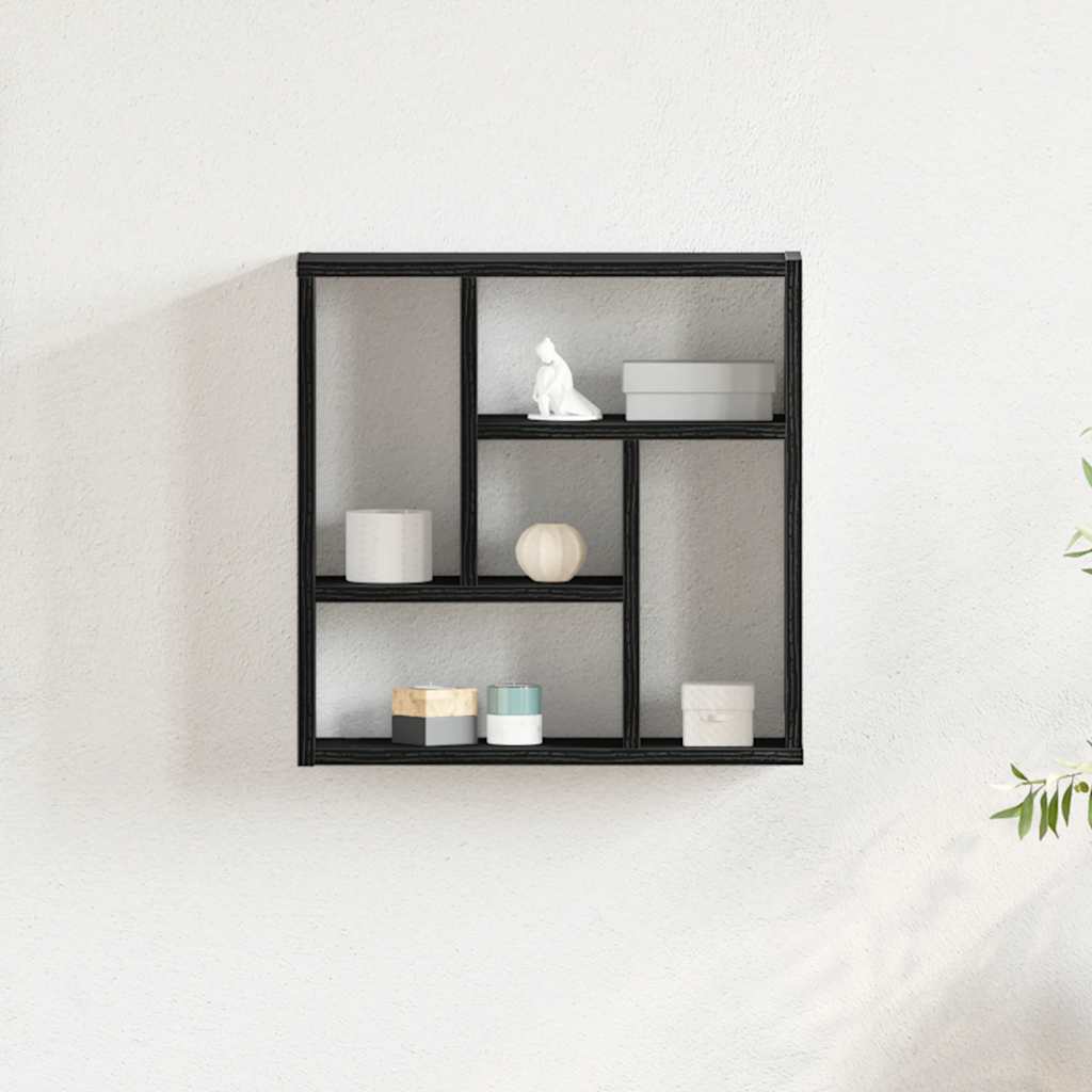 vidaXL Półka ścienna, czarny dąb, 45x16x45 cm, materiał drewnopochodny