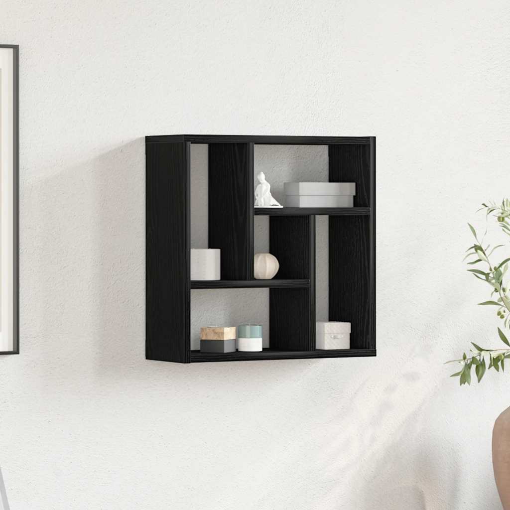 vidaXL Półka ścienna, czarny dąb, 45x16x45 cm, materiał drewnopochodny