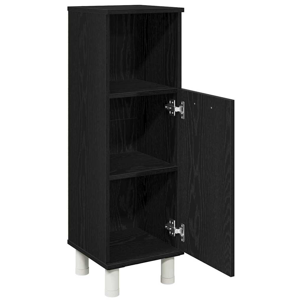 vidaXL Szafka Łazienkowa z przechowywaniem Czarny Dąb 30 x 30 x 95 cm
