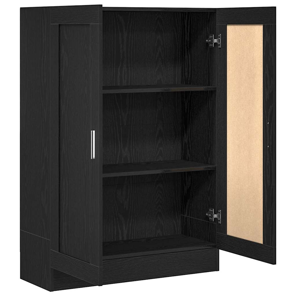 vidaXL Szafka na książki Czarny Dąb 82,5 x 30,5 x 115 cm