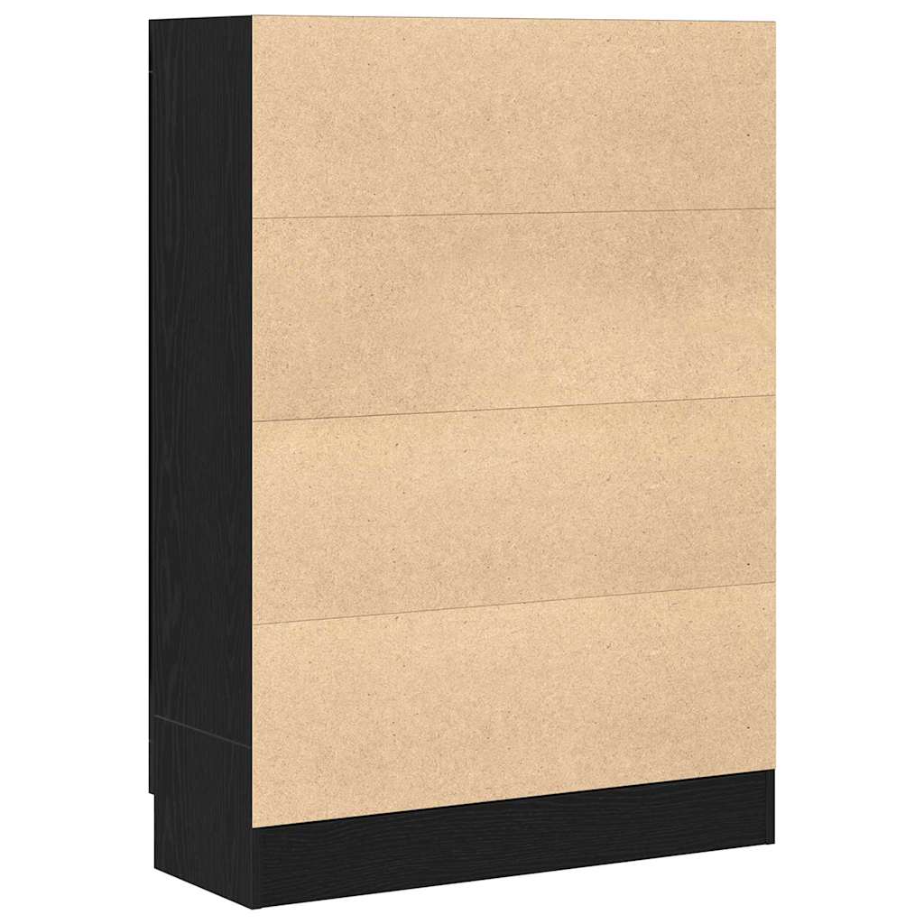 vidaXL Szafka na książki Czarny Dąb 82,5 x 30,5 x 115 cm