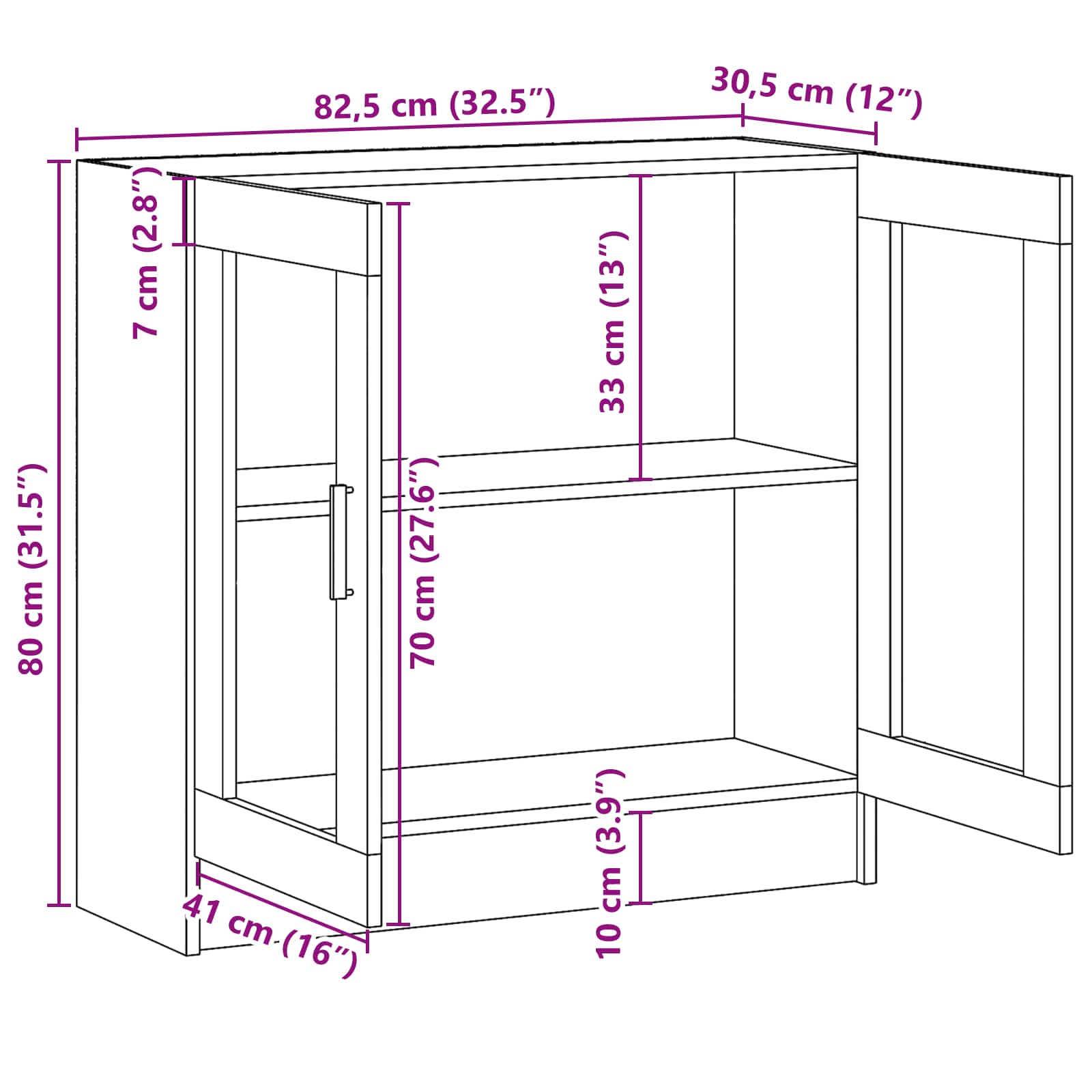 vidaXL Szafka na książki Czarny Dąb 82,5 x 30,5 x 80 cm