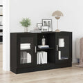 vidaXL Bufet Czarny Dąb 120 x 30,5 x 70 cm Materiał drewnopochodny