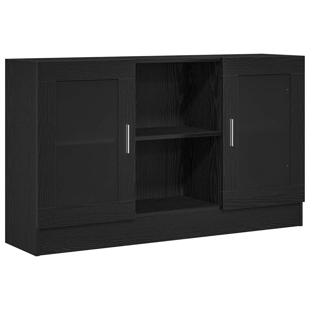 vidaXL Bufet Czarny Dąb 120 x 30,5 x 70 cm Materiał drewnopochodny