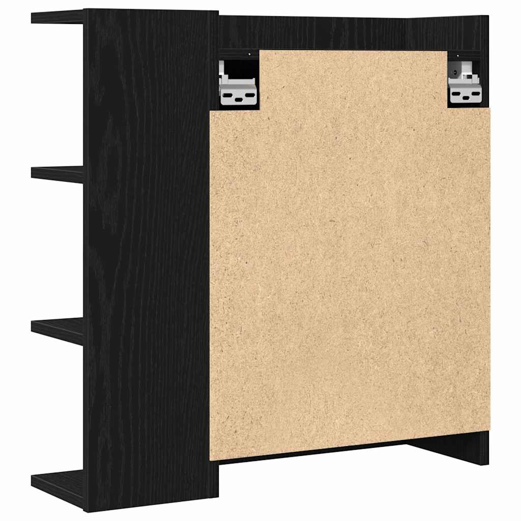 vidaXL Szafka z lustrem do łazienki Czarny Dąb 62,5 x 20,5 x 64 cm