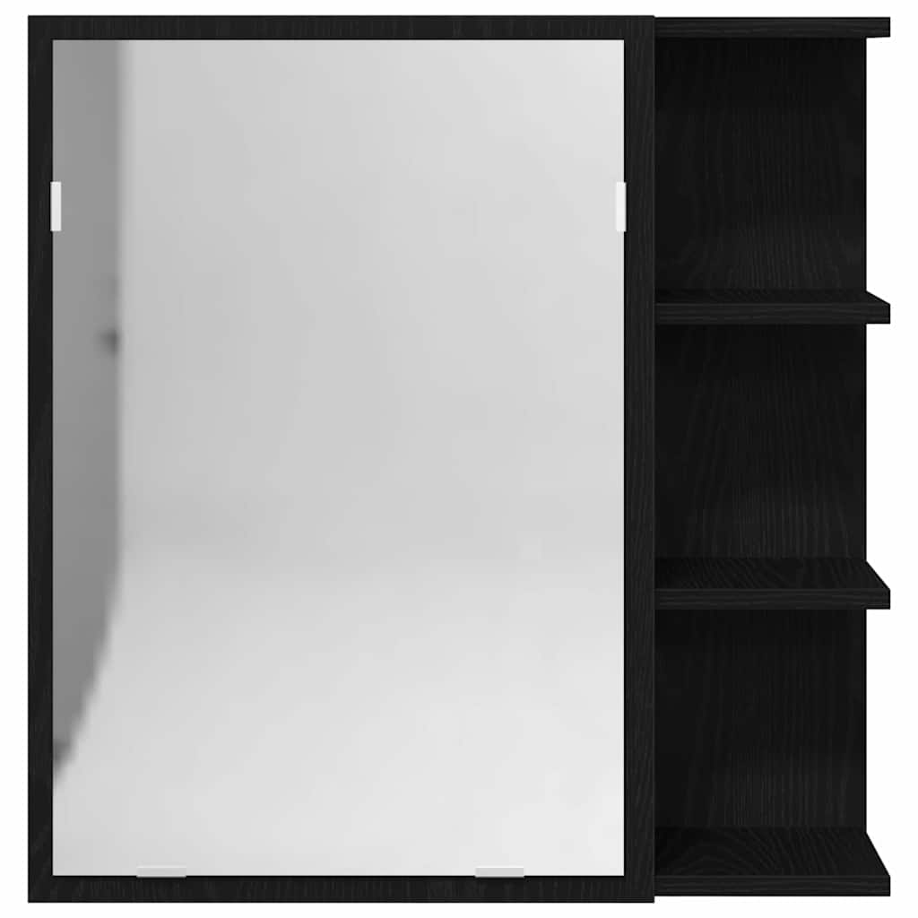 vidaXL Szafka z lustrem do łazienki Czarny Dąb 62,5 x 20,5 x 64 cm