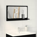 vidaXL Półka z lustrem z półką Z lustrem Czarny Dąb 60 x 10,5 x 37 cm