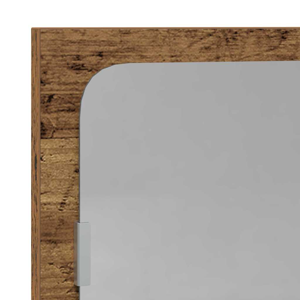 vidaXL Półka z lustrem z półką Stare drewno 90 x 10,5 x 37 cm