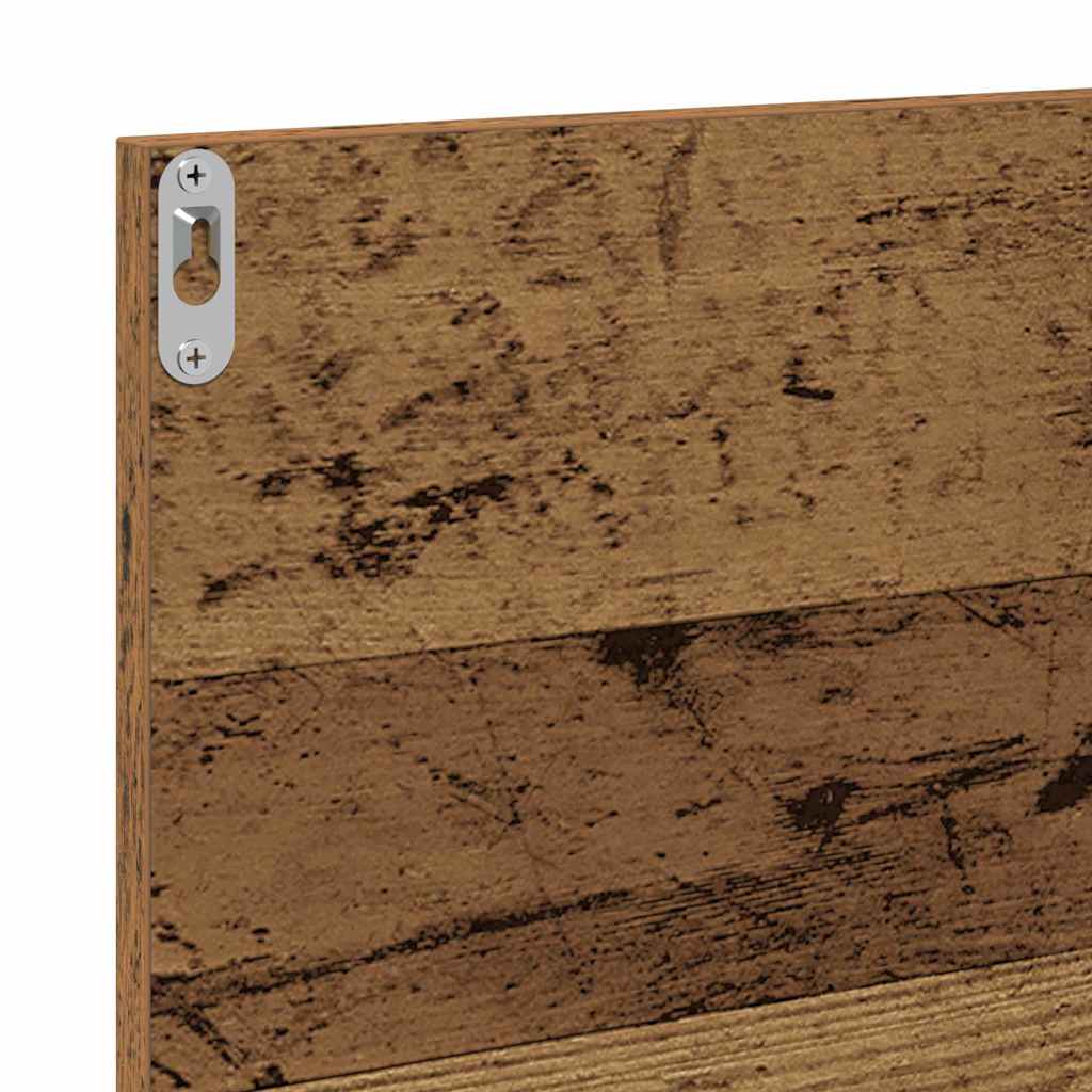vidaXL Półka z lustrem z półką Stare drewno 90 x 10,5 x 37 cm